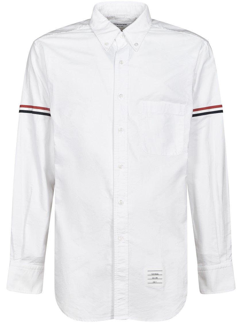 Thom Browne Button-Down Oxford Shirt With Striped Armbands