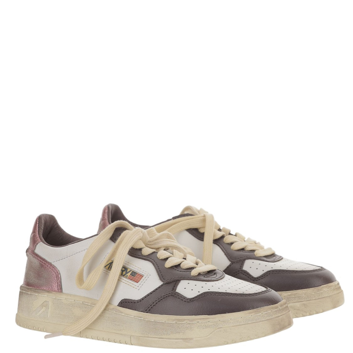 Autry Vintage-Inspired Color-Block Leather Sneakers With Logo Detailing