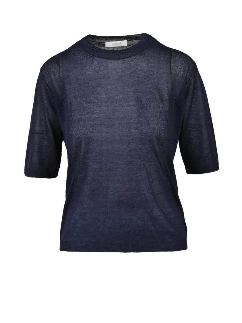 Slowear By Zanone Short Sleeve Knit - Blue
