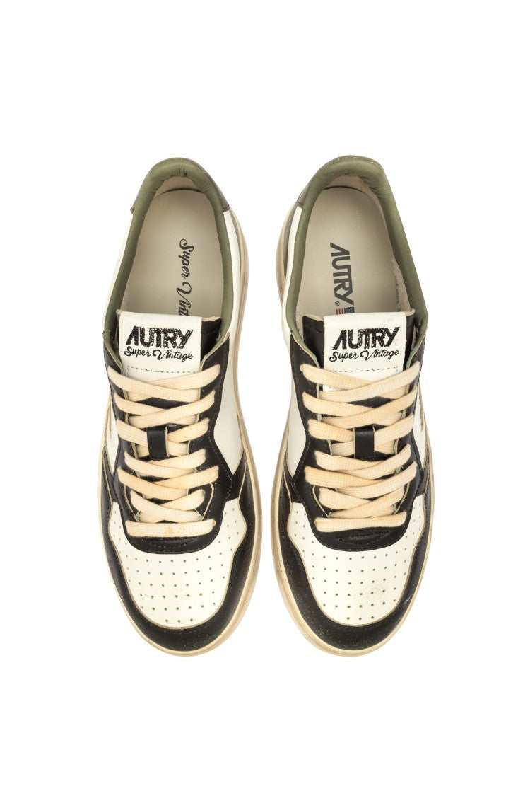 Autry Super Vintage Sneakers With Cracked Leather Back
