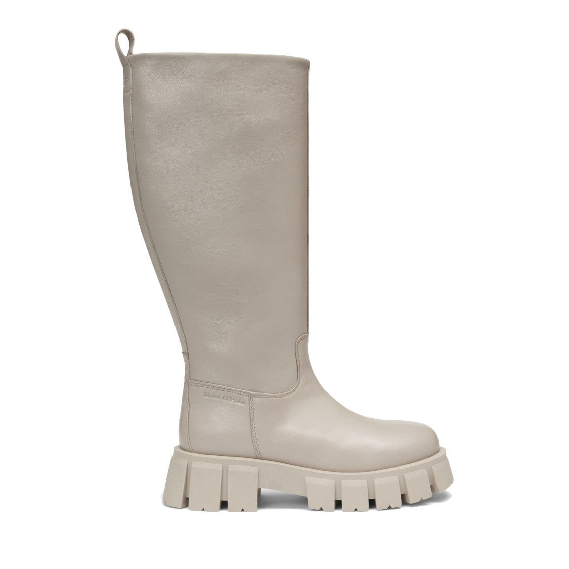 Marc O'polo Brown Chunky Lugged Sole Tall Leather Boots