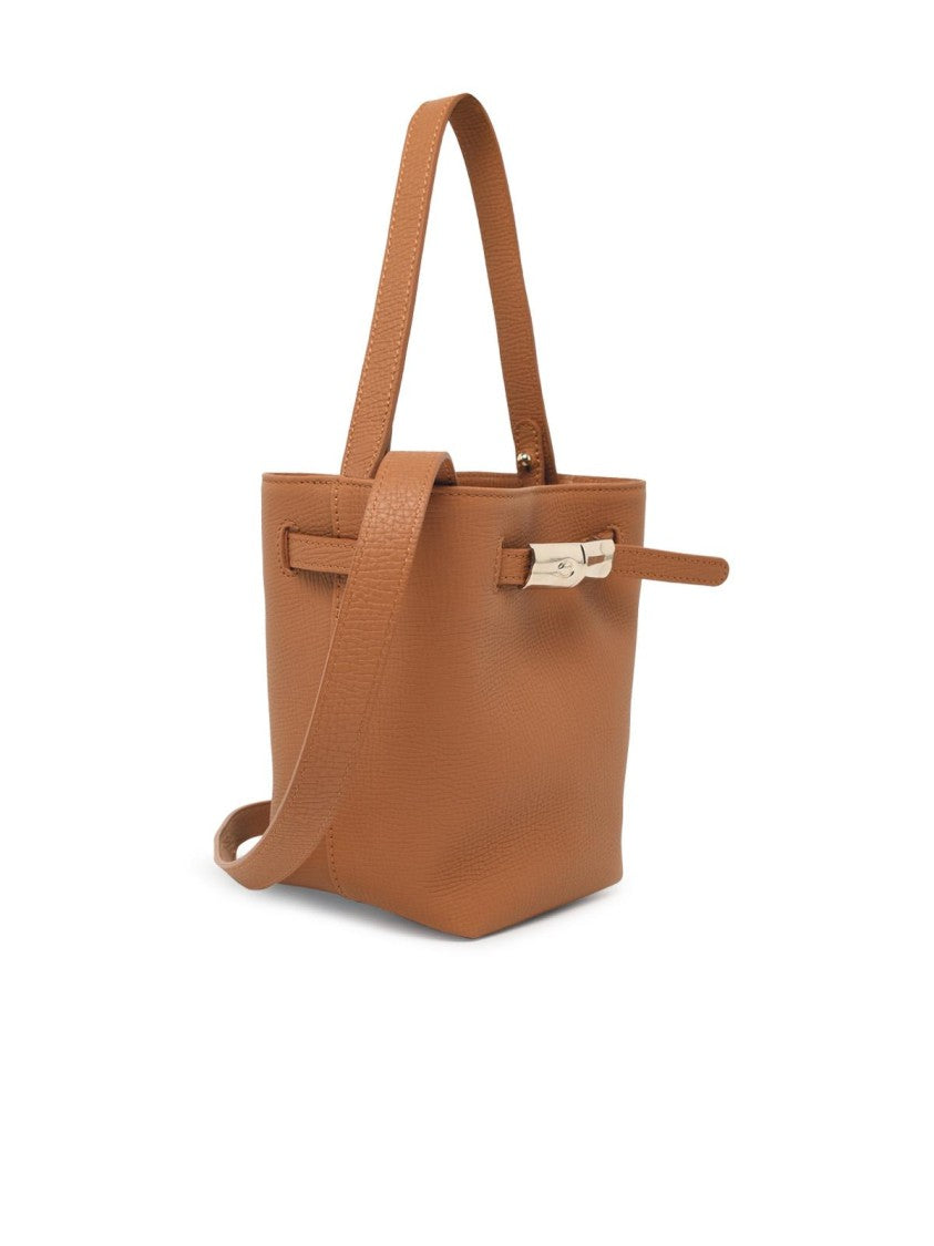 Longchamp Grainy Leather Compact Bag With Bamboo Buckle