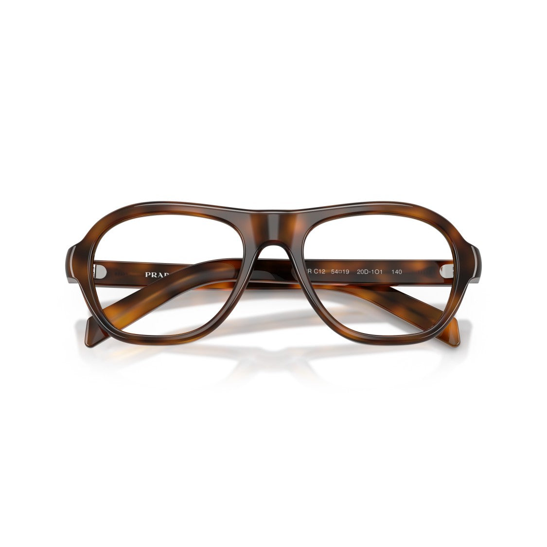 Prada Tortoiseshell 0Pr C12v Aviator Inspired Sunglasses