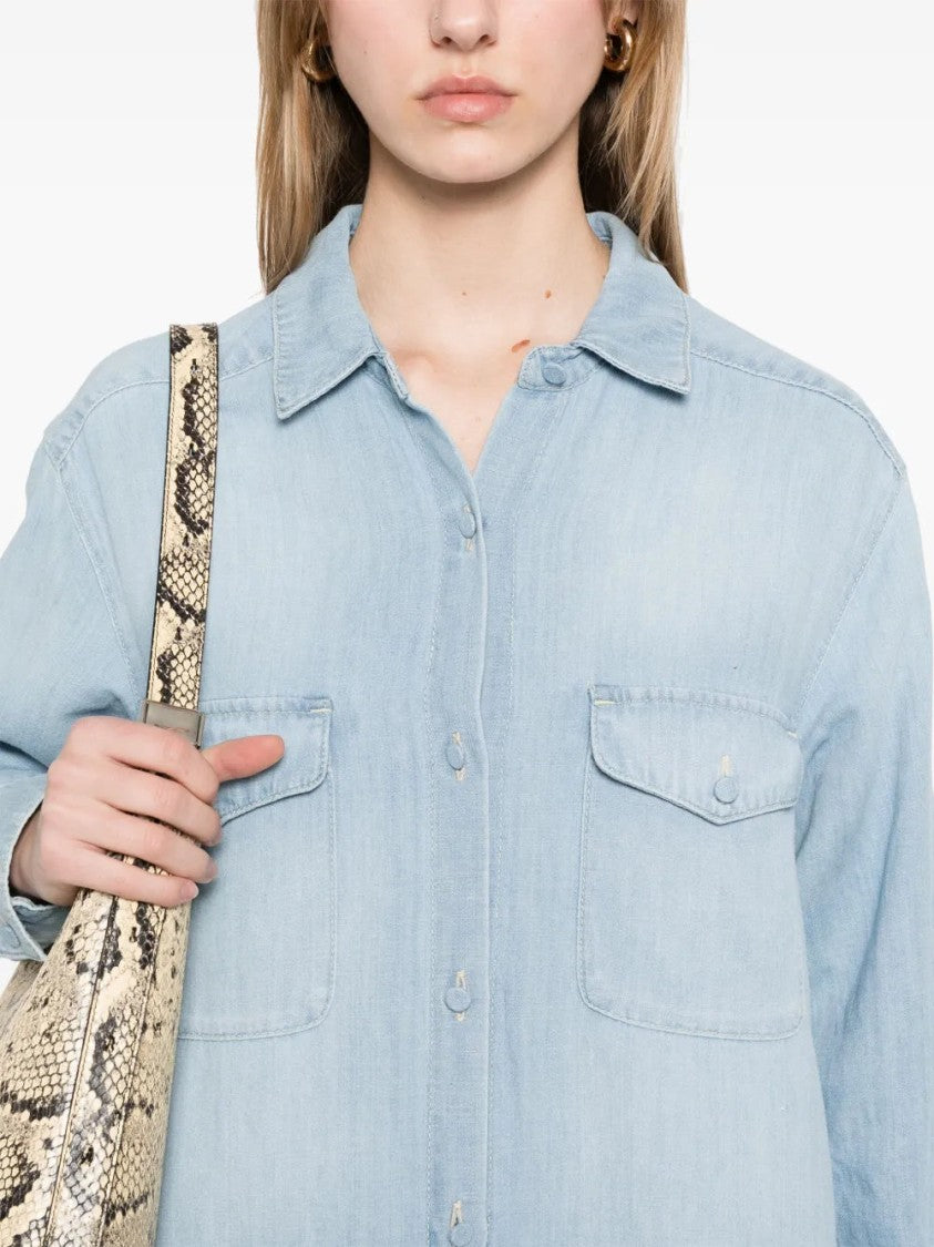 Lorena Antoniazzi Light Blue Denim Maxi Dress