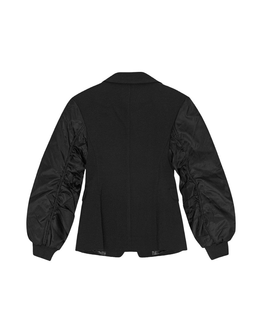 Ganni Black Mix Bonded Crepe Jacket