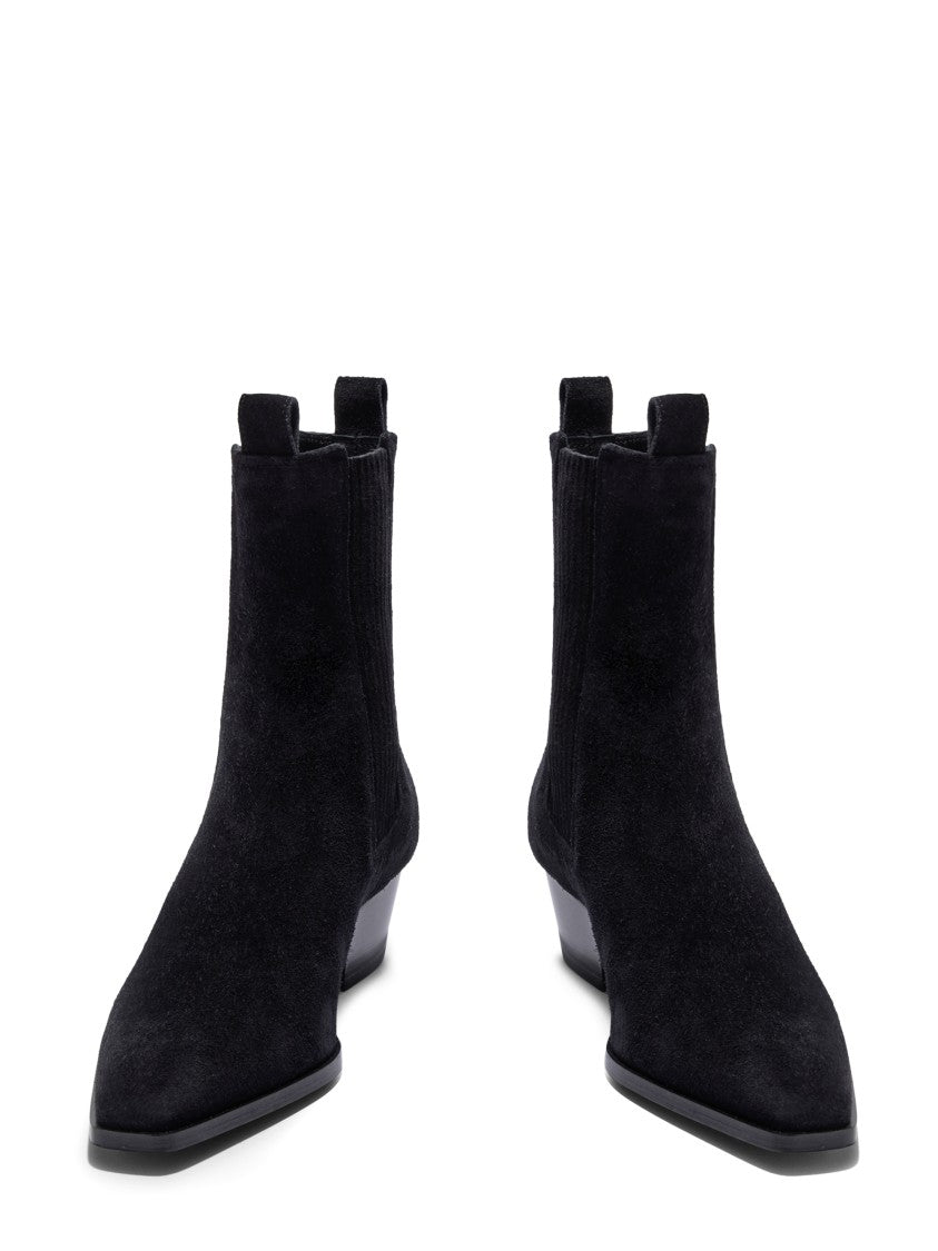 Aeydē Pointed Toe Ankle Boots With Elastic Side Panels