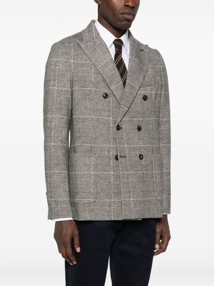 Circolo 1901 Double-Breasted Checkered Blazer