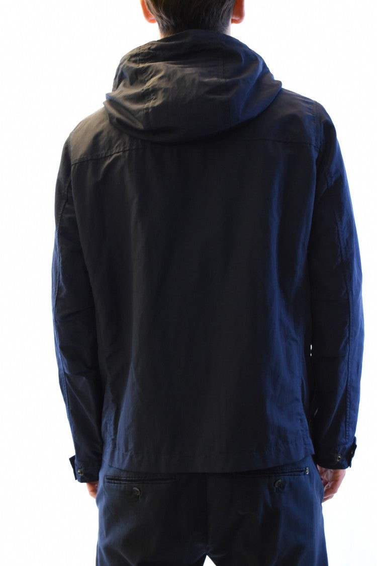Fay Blue Technical Nylon Zip-Up Jacket