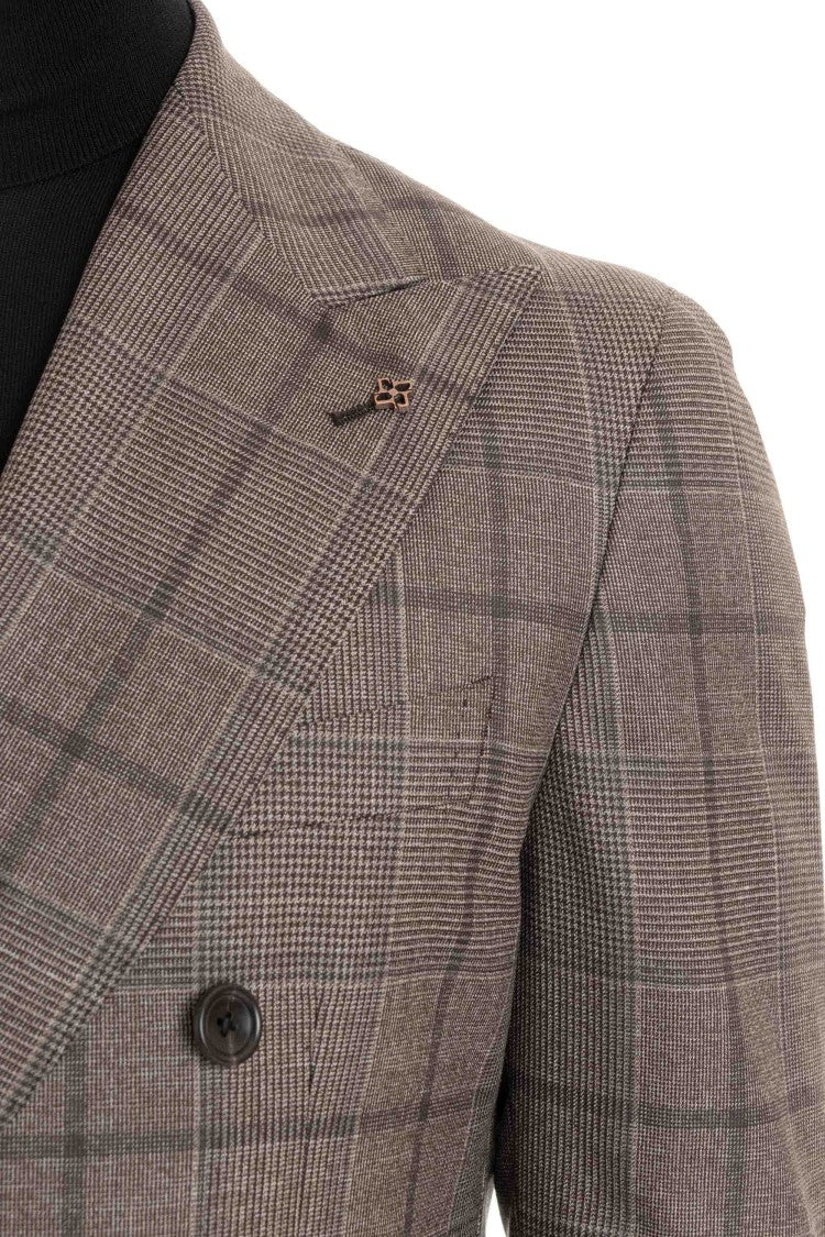 Tagliatore Super 130’S Virgin Wool Check Suit