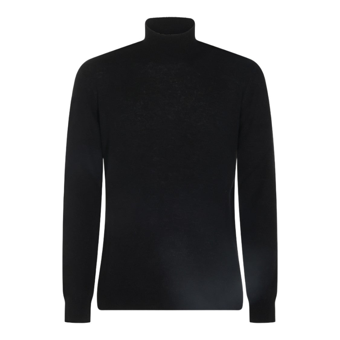 Altea Fitted Black Turtleneck Sweater With Ribbed Details