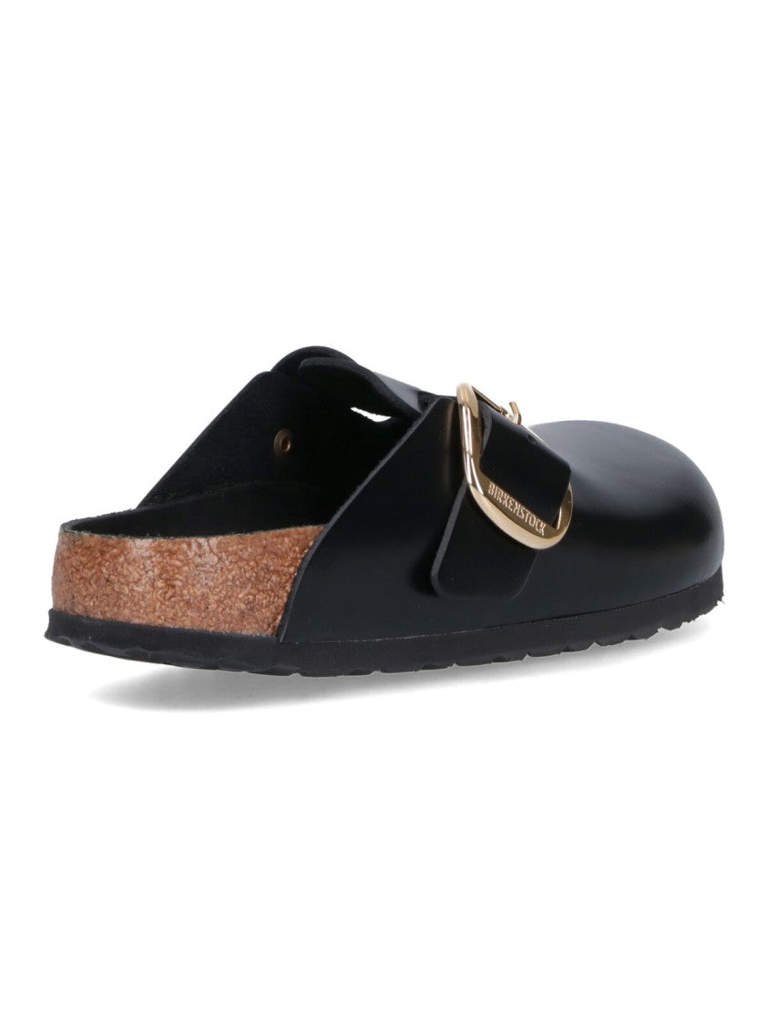 Birkenstock Boston Big Buckle Mules – Black
