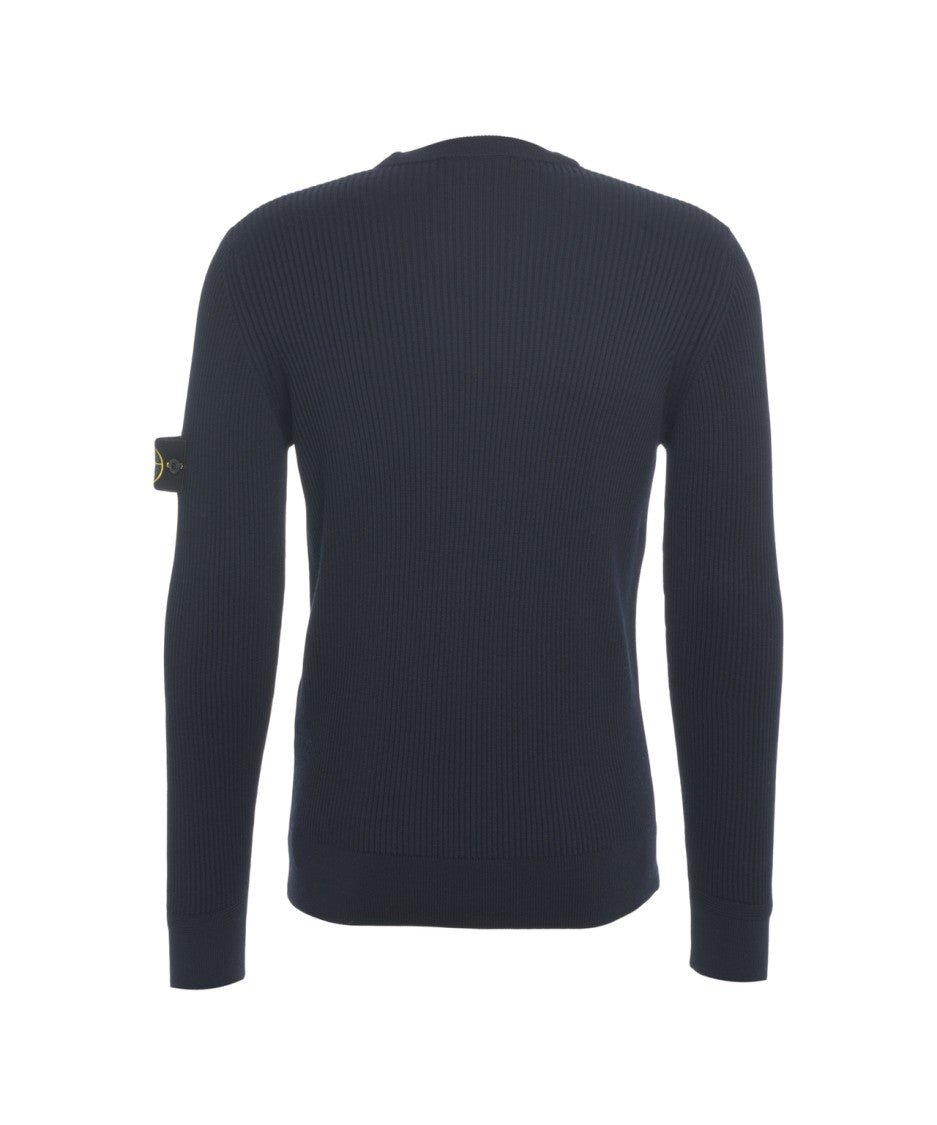 Stone Island Ribbed Sweater With Logo