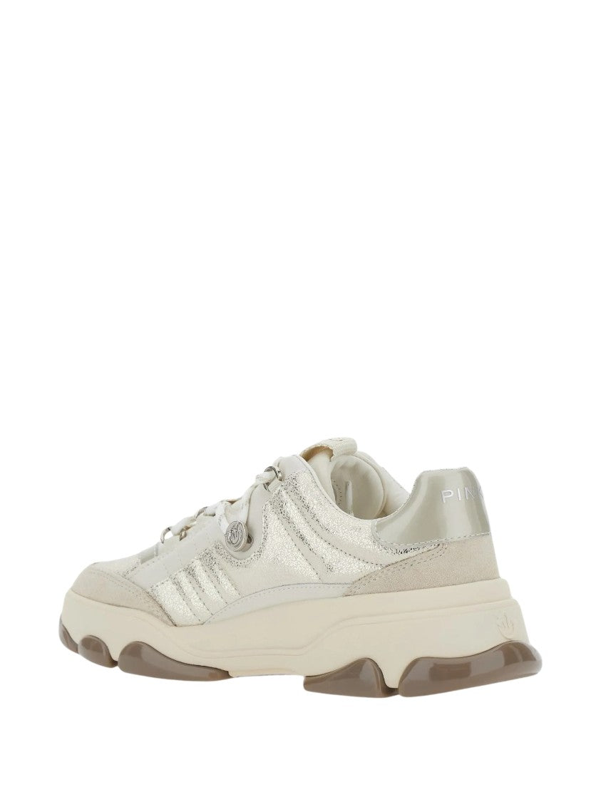 Pinko Chunky Sole Sneakers With Metallic Accents And Padded Collar