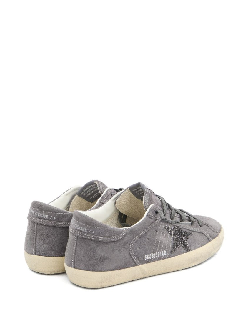 Golden Goose Low-Top Silk And Nylon Sneakers With Glittery Star Detail