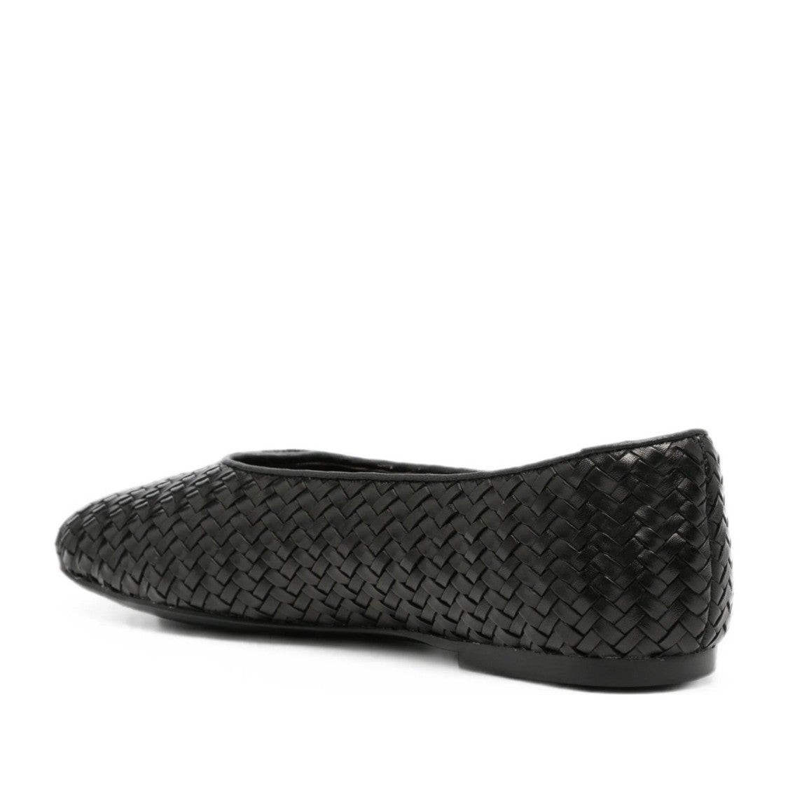 Adrianna Feretti Black Woven Minimalist Leather Flats