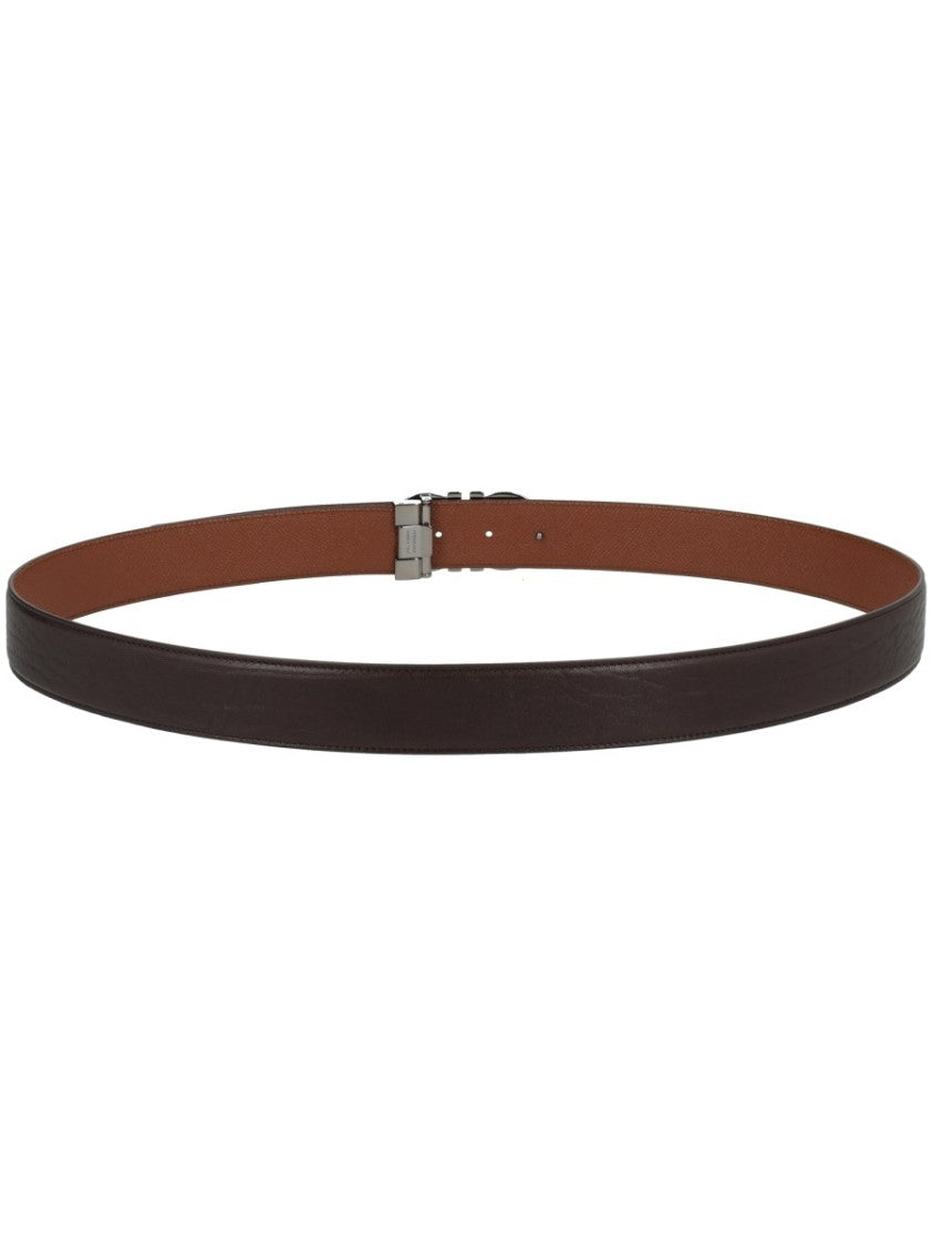 Ferragamo Leather Double Hooks Belt