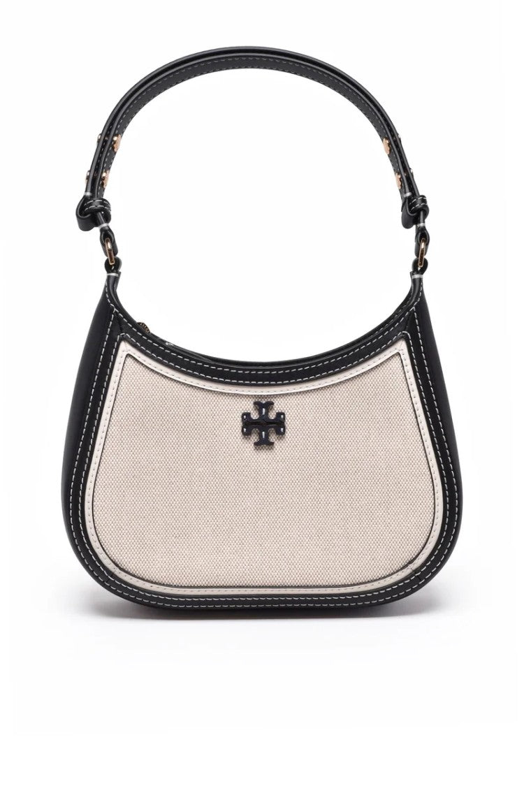 Tory Burch Emerson Canvas Shoulder Bag - Black/Beige