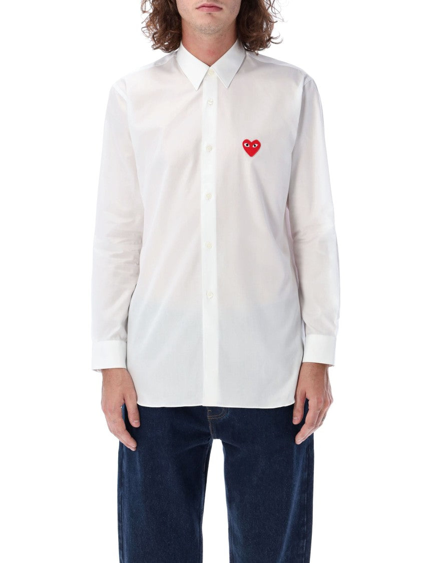 Comme Des Garçons Red Heart Patch Shirt