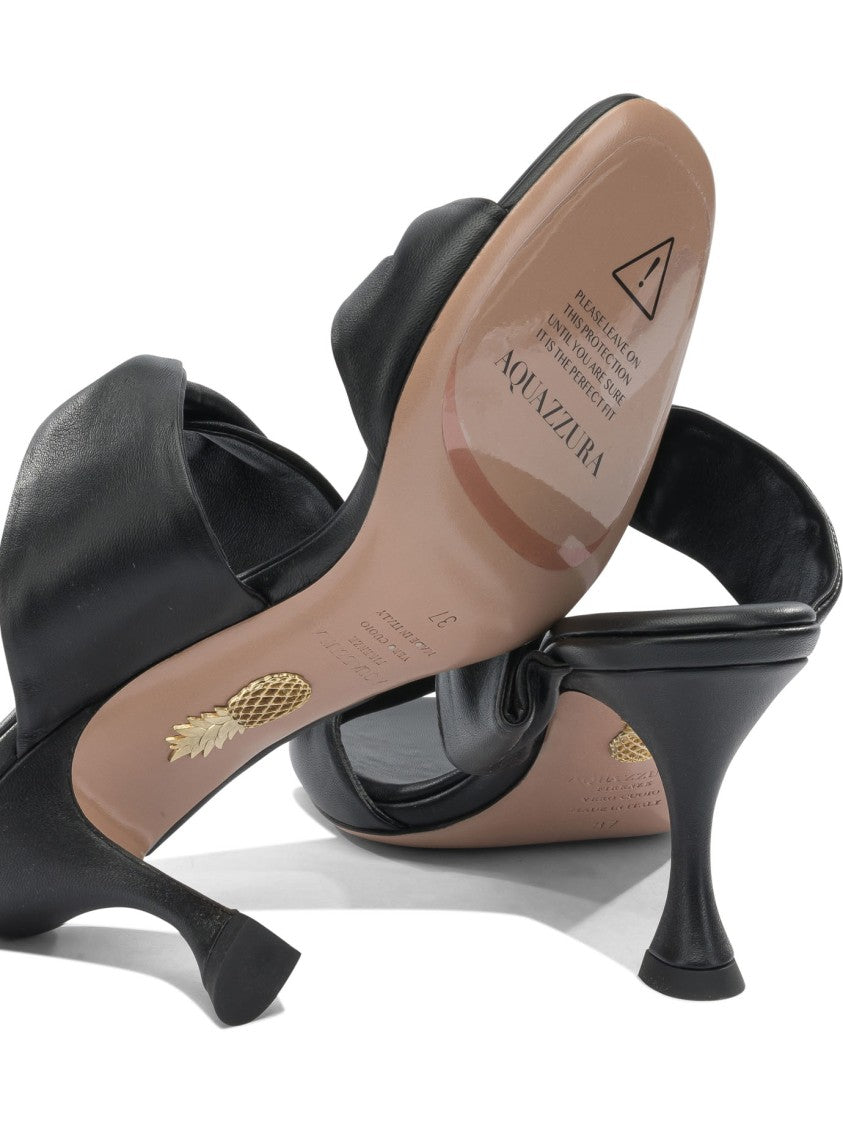 Aquazzura Braided Double Leather Strapped Heeled Sandals