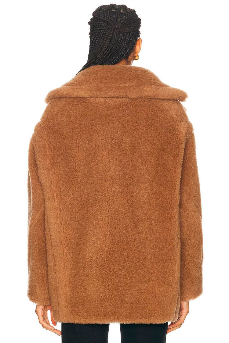 Max Mara Camel Dramma Plush Double-Breasted Camel Coat