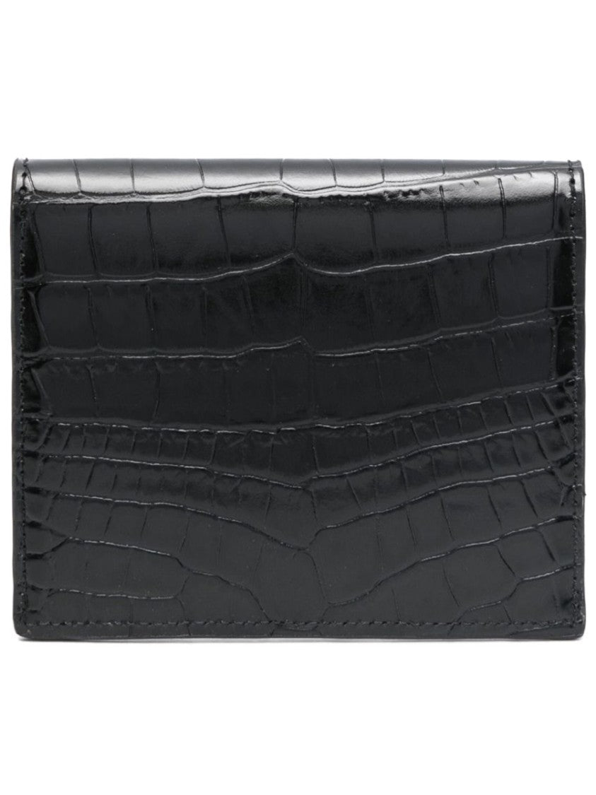 Totême Crocodile-Embossed T-Lock Leather Card Holder