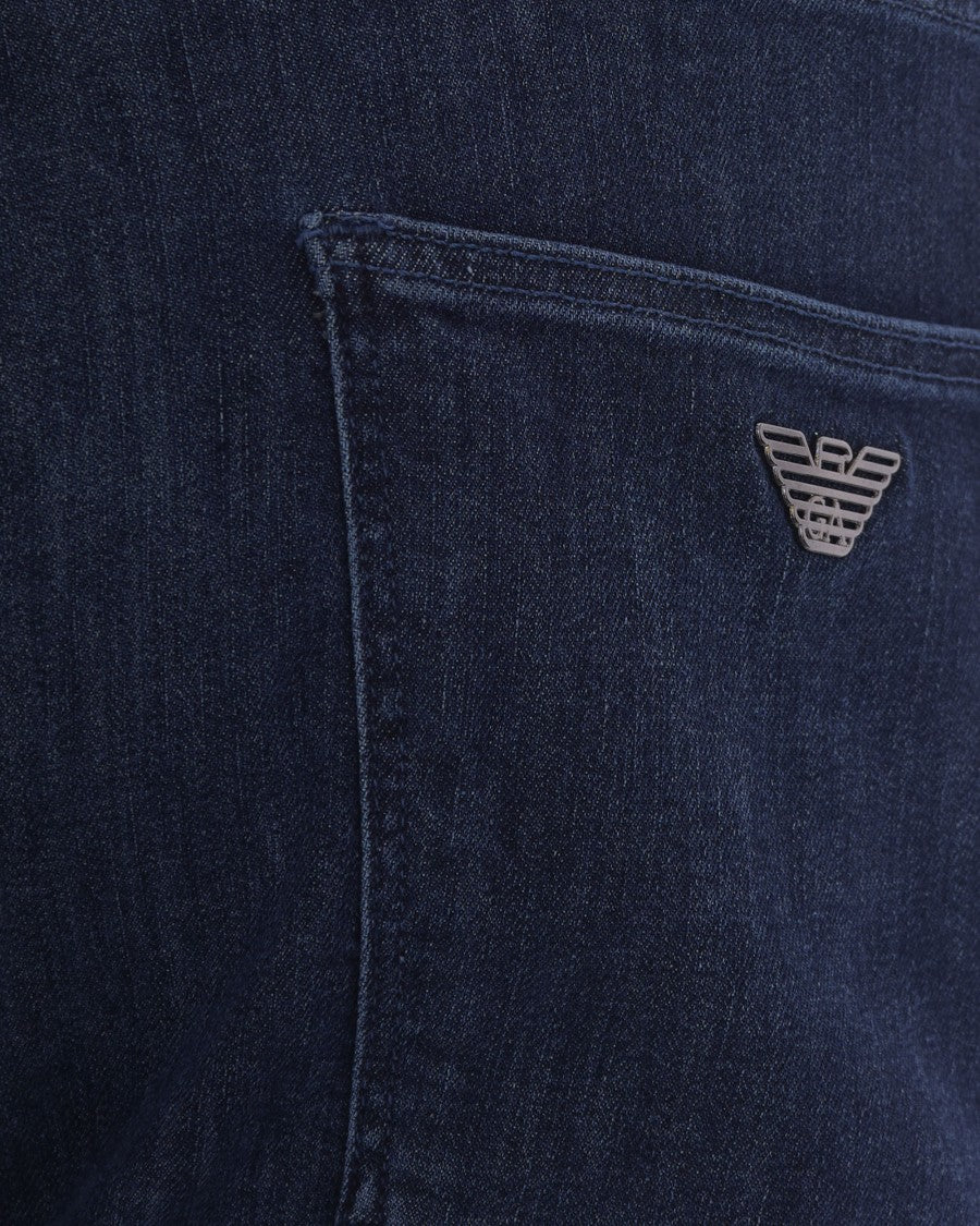 Emporio Armani Slim Fit Medium Blue Denim With Five-Pocket Style