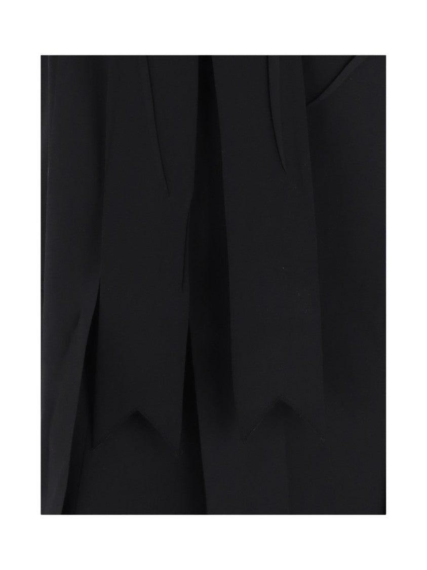 Alainpaul Acetate-Blend Mini Dress With Bow Detail And Overlapping Panels