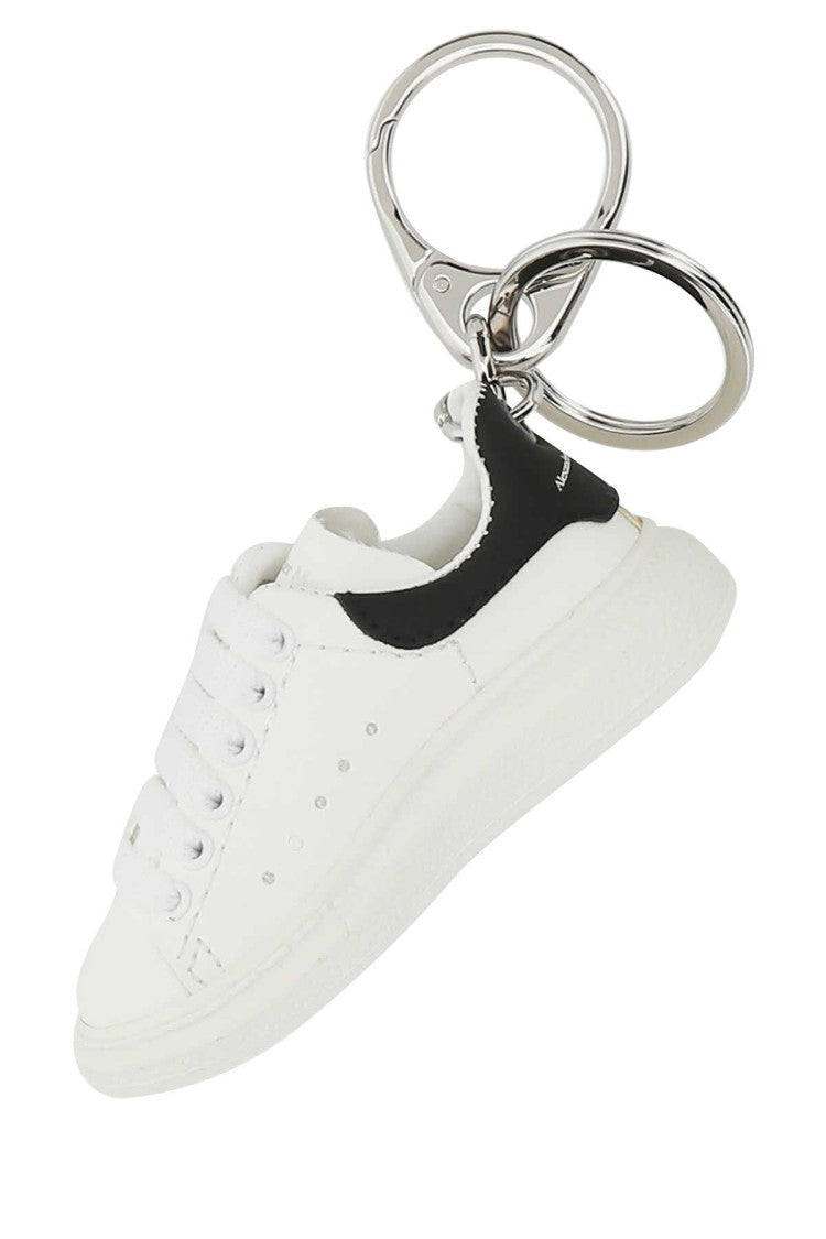 Alexander Mcqueen White Leather Key Ring
