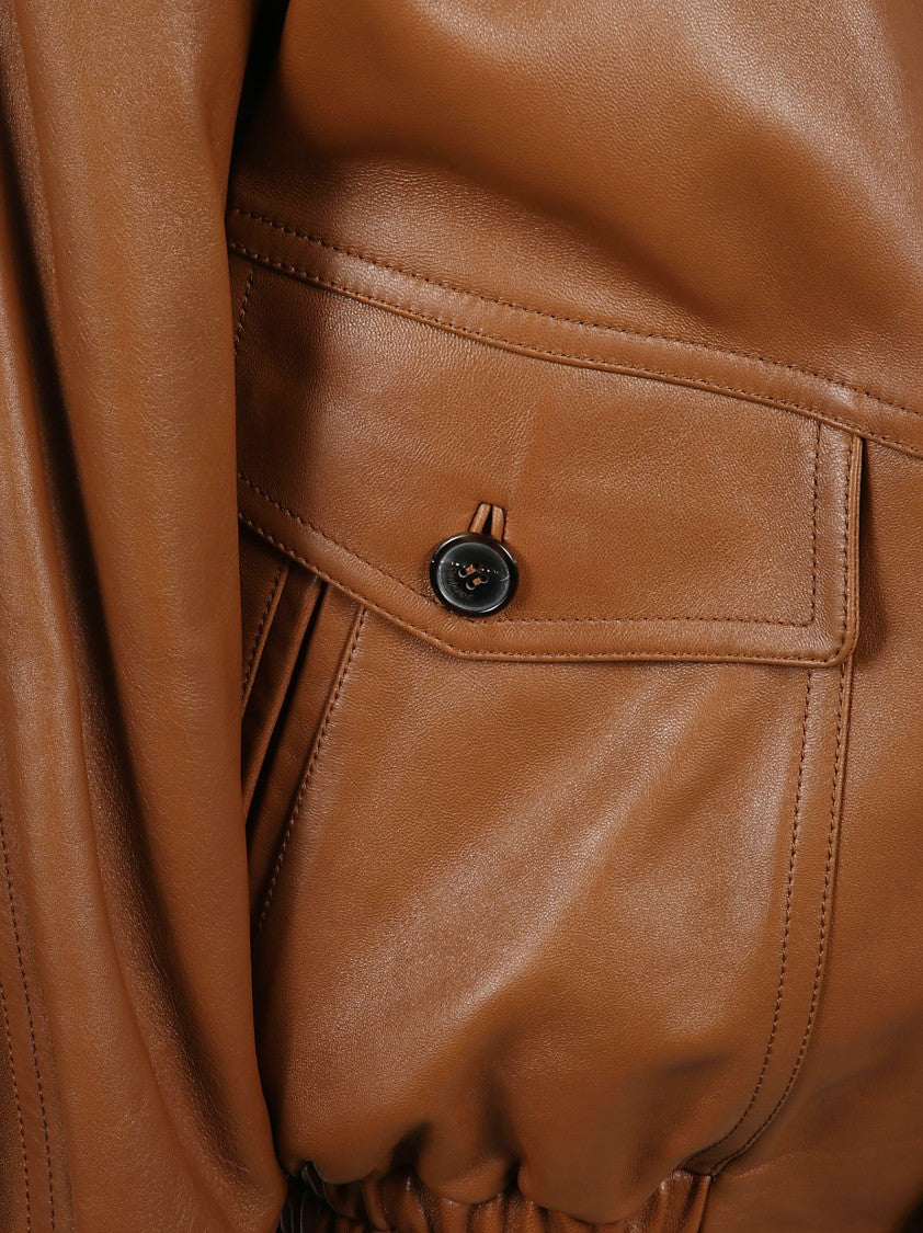 Saint Laurent Pointed Collar Zip Bomber Jacket