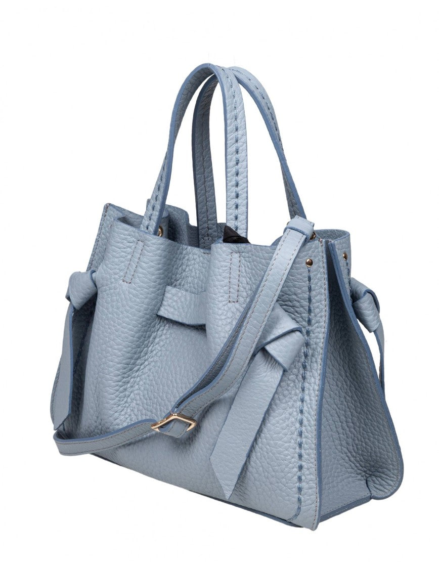 Visona ' Vittoria Handbag In Sky Color Leather