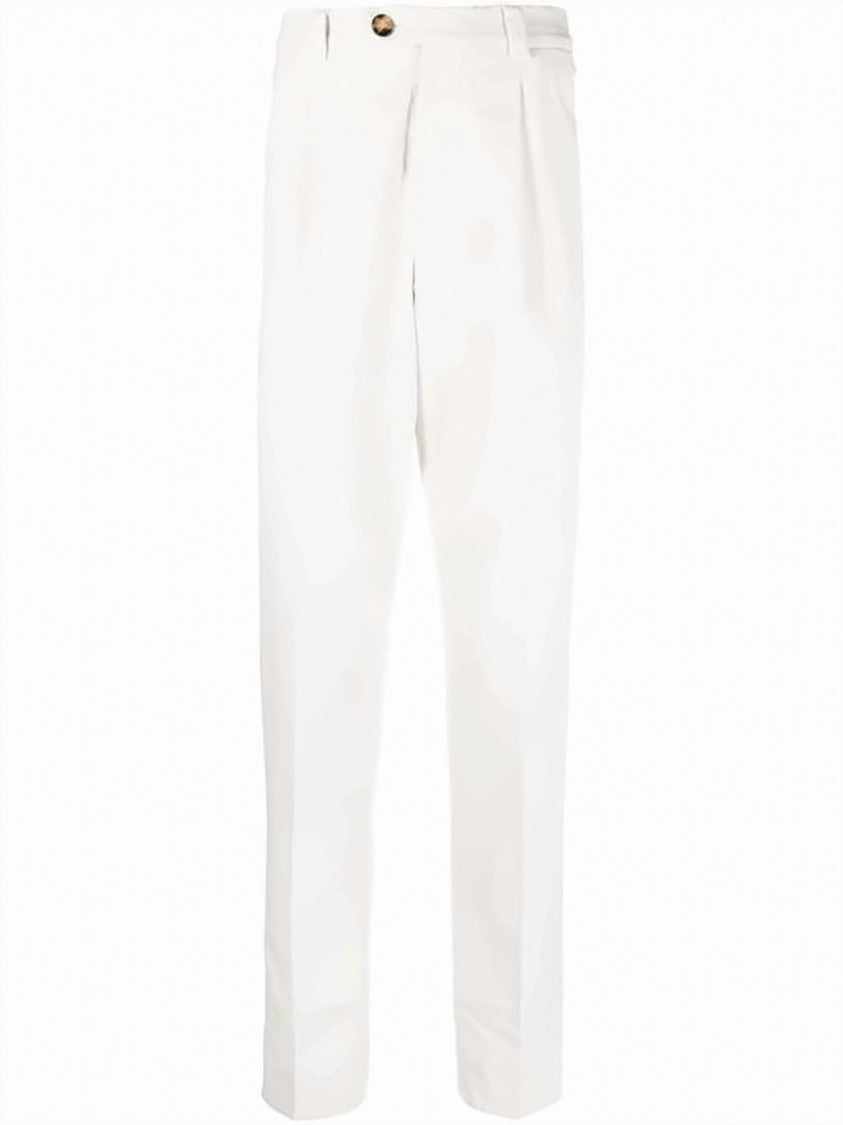 Brunello Cucinelli Tailored White Straight Pants