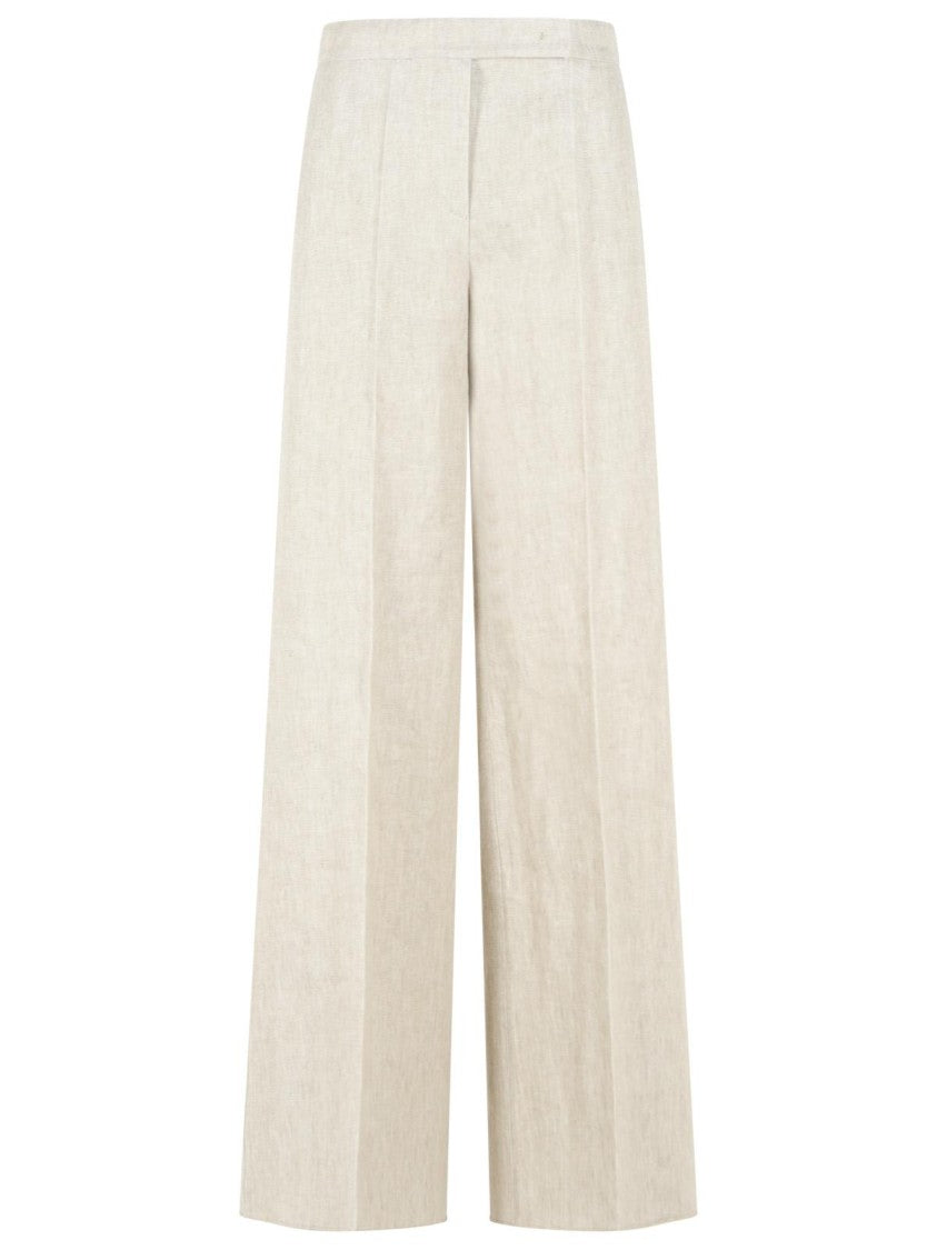 Max Mara 'Ginnico' Beige Linen Pants