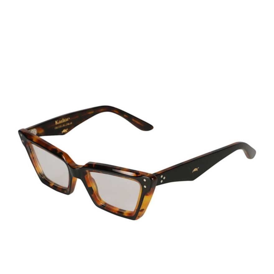 Kador Alexandra Bold Rectangular Tortoiseshell Sunglasses With Gold Accents
