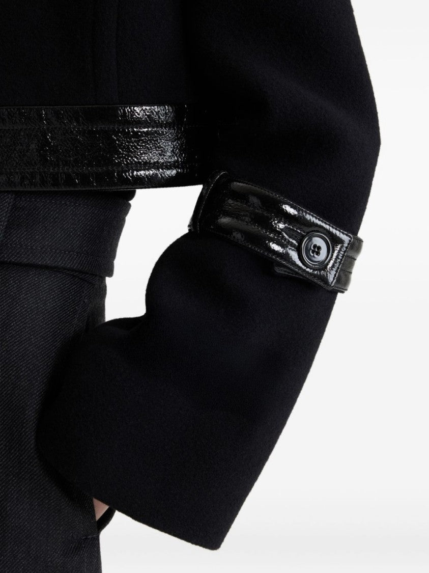 Patou Cropped Lock Jacket In Sustainable Wool Blend