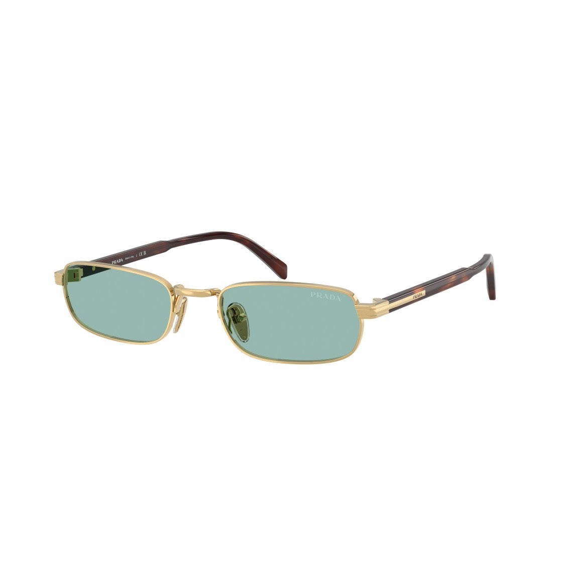 Prada 0Pr B54s Gold-Tone Metal Rectangular Sunglasses