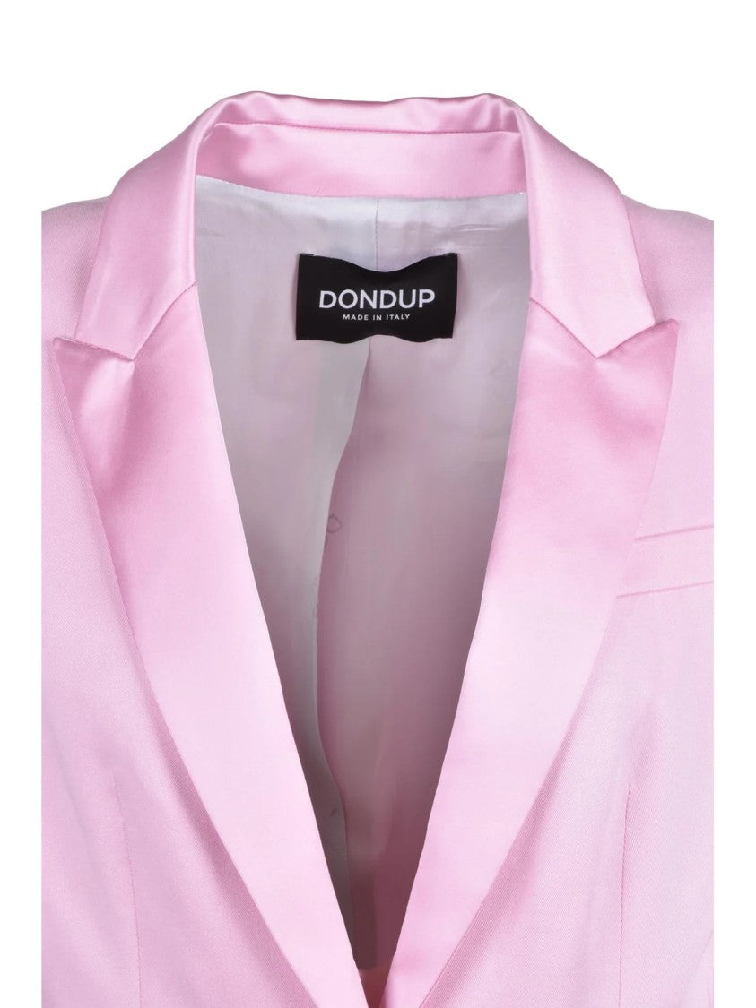 Dondup Pink Cotton Viscose Elastane Fitted Jacket