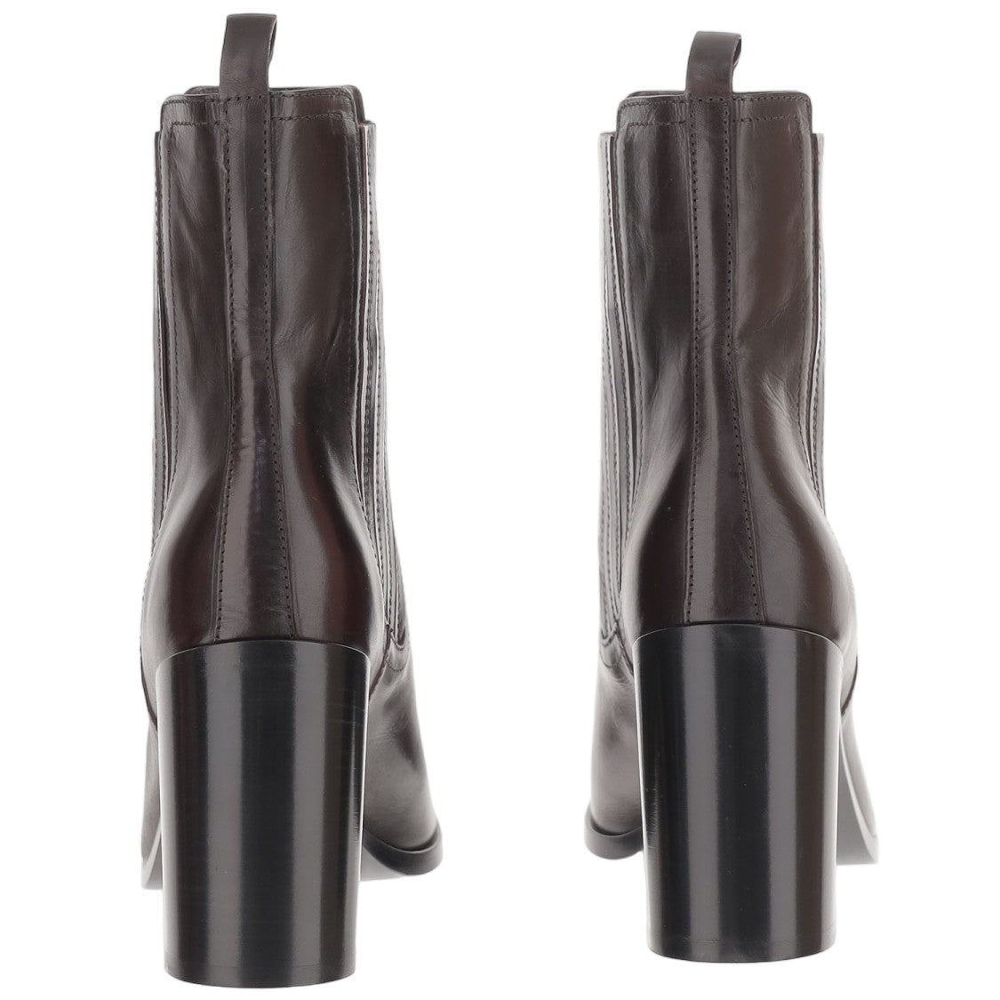 Sartore Pointed Toe Leather Ankle Boots With Back Strap And Elastic Panels