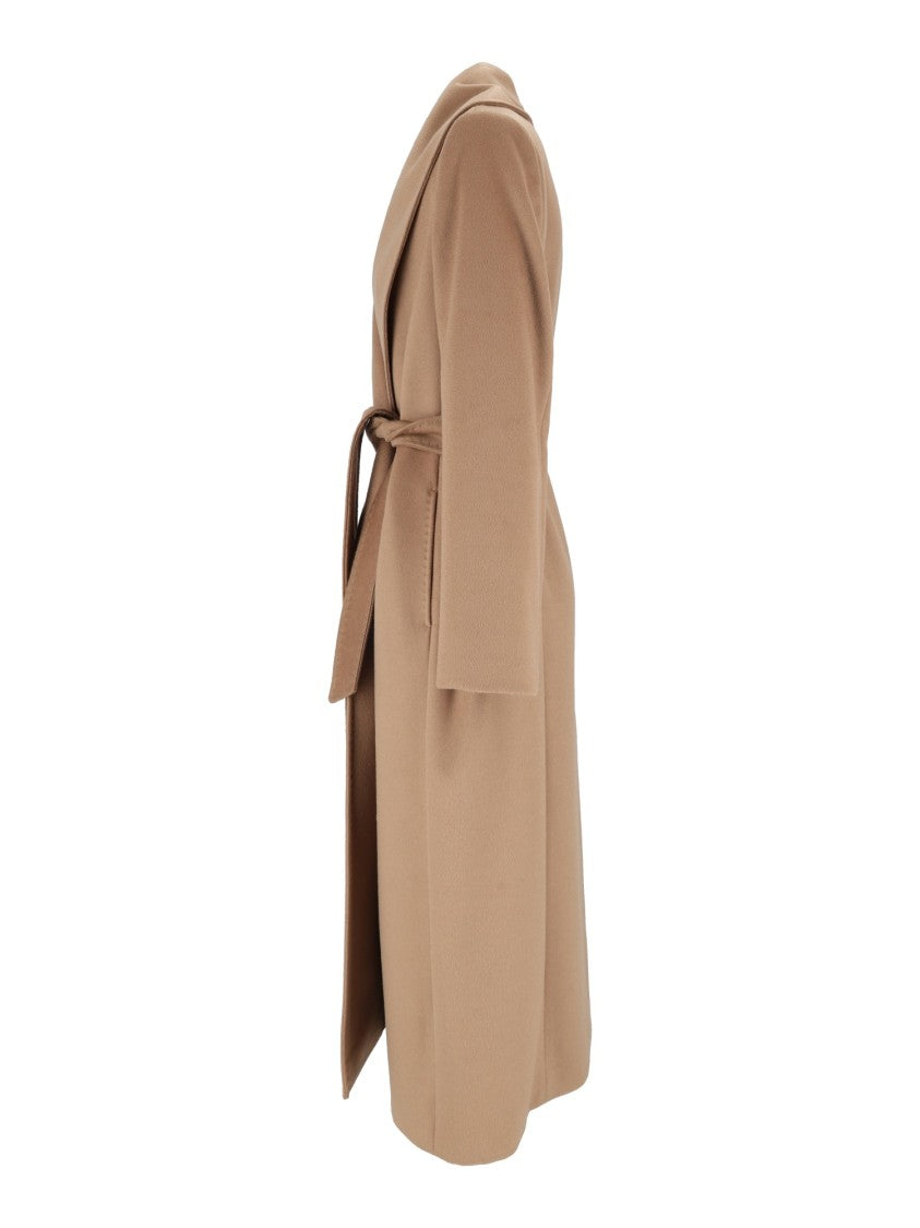 Max Mara Camel Loriana Shawl Collar Wrap Coat