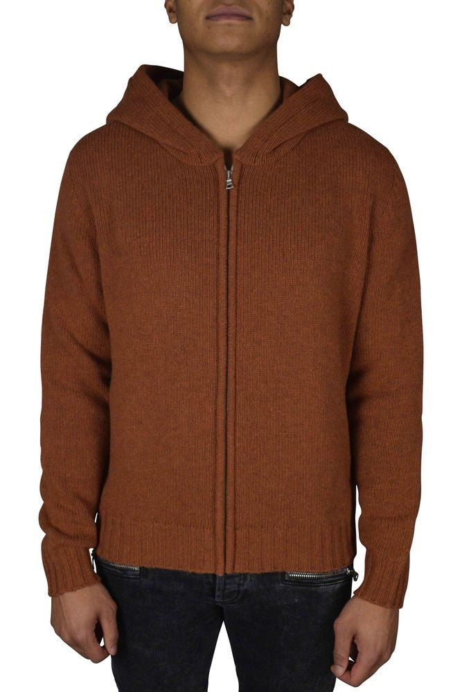 Palm Angels Brown Hooded Knit Vest With Contrasting Inscription