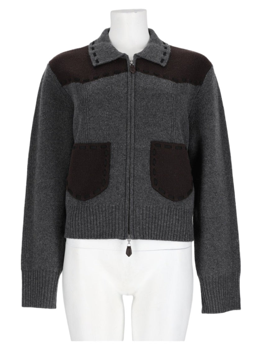 Guest In Residence Charcoal Zippered Cashmere-Blend Sweater