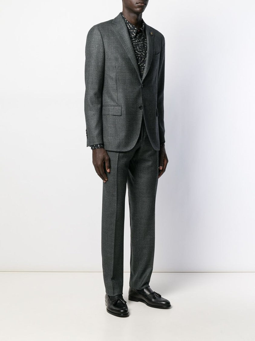 Lardini Tailored Grey Suit With Textured Fabric