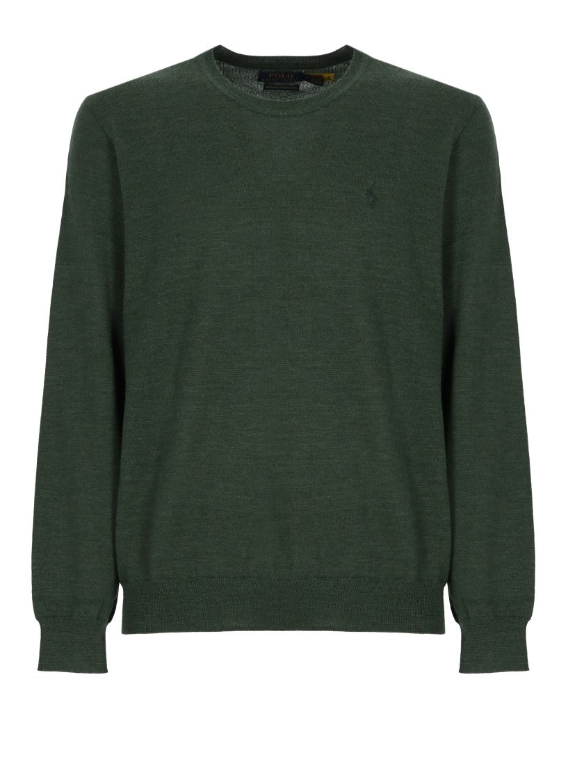 Polo Ralph Lauren Green Iconic Embroidered Emblem Wool Sweater