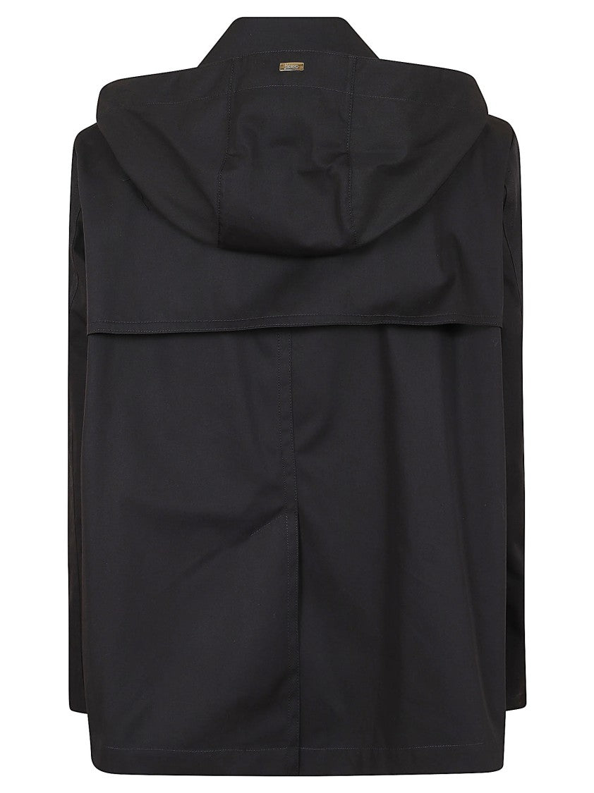 Herno Cotton Gabardine Hooded Trench Coat