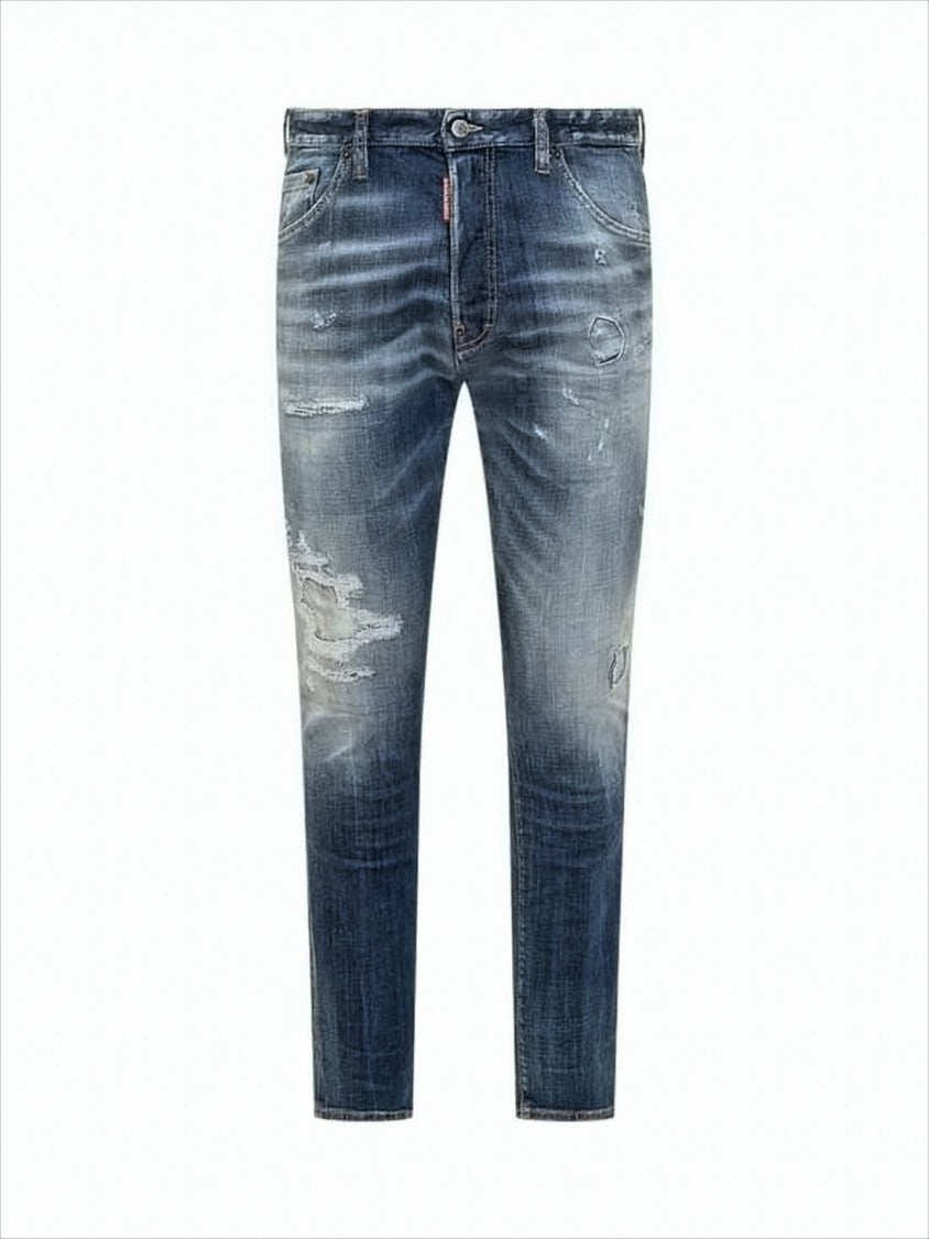 Dsquared2 Distressed Faded Blue Denim Pants