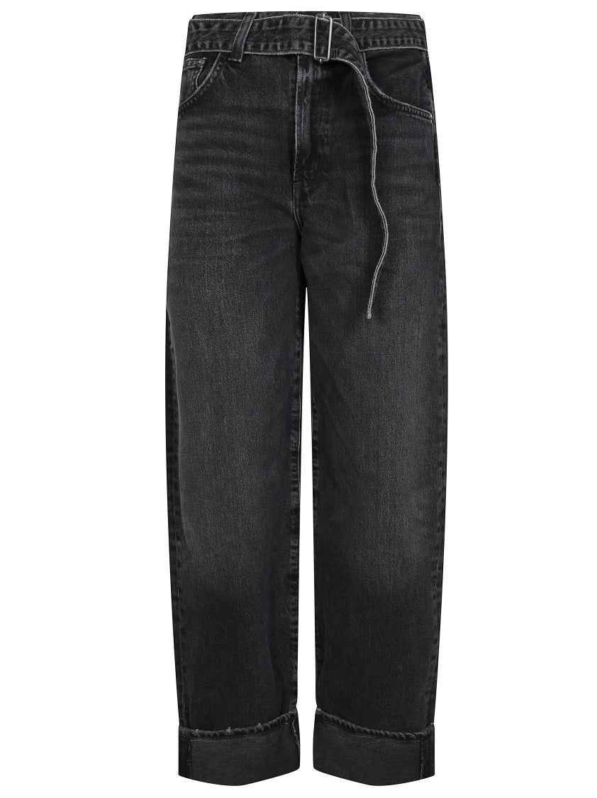 Agolde Wide Tapered Jeans With Cuffed Hem