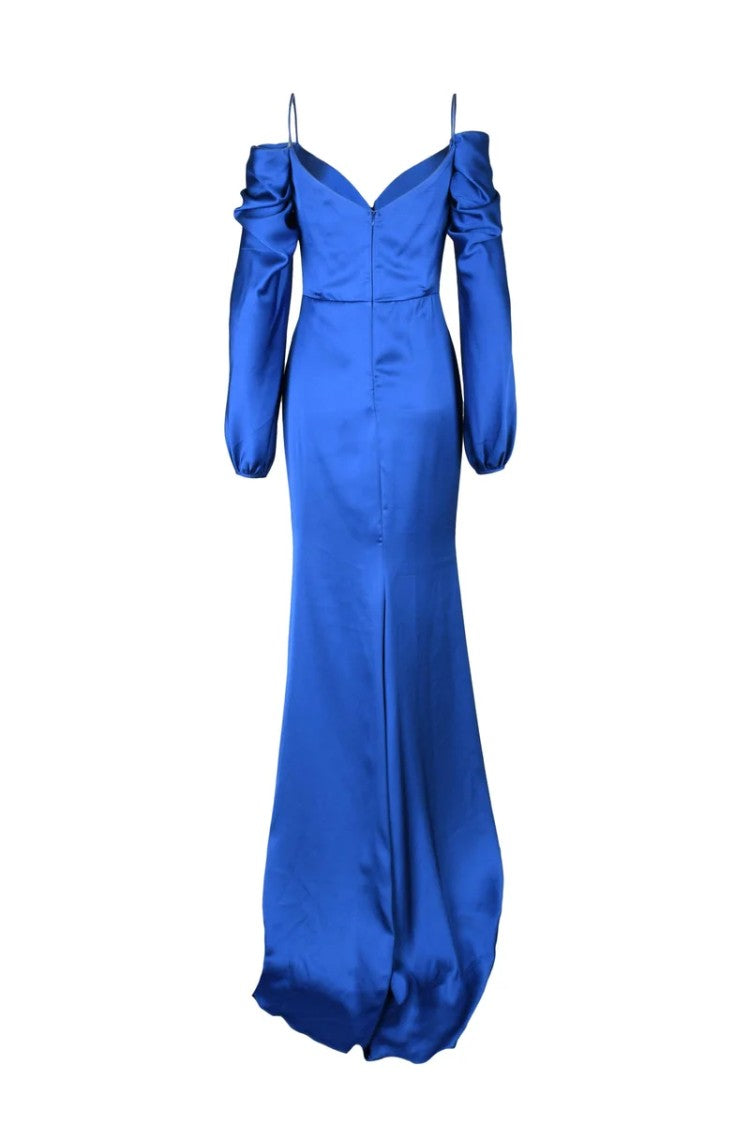 4 Meta Long Dress Slit - Blue