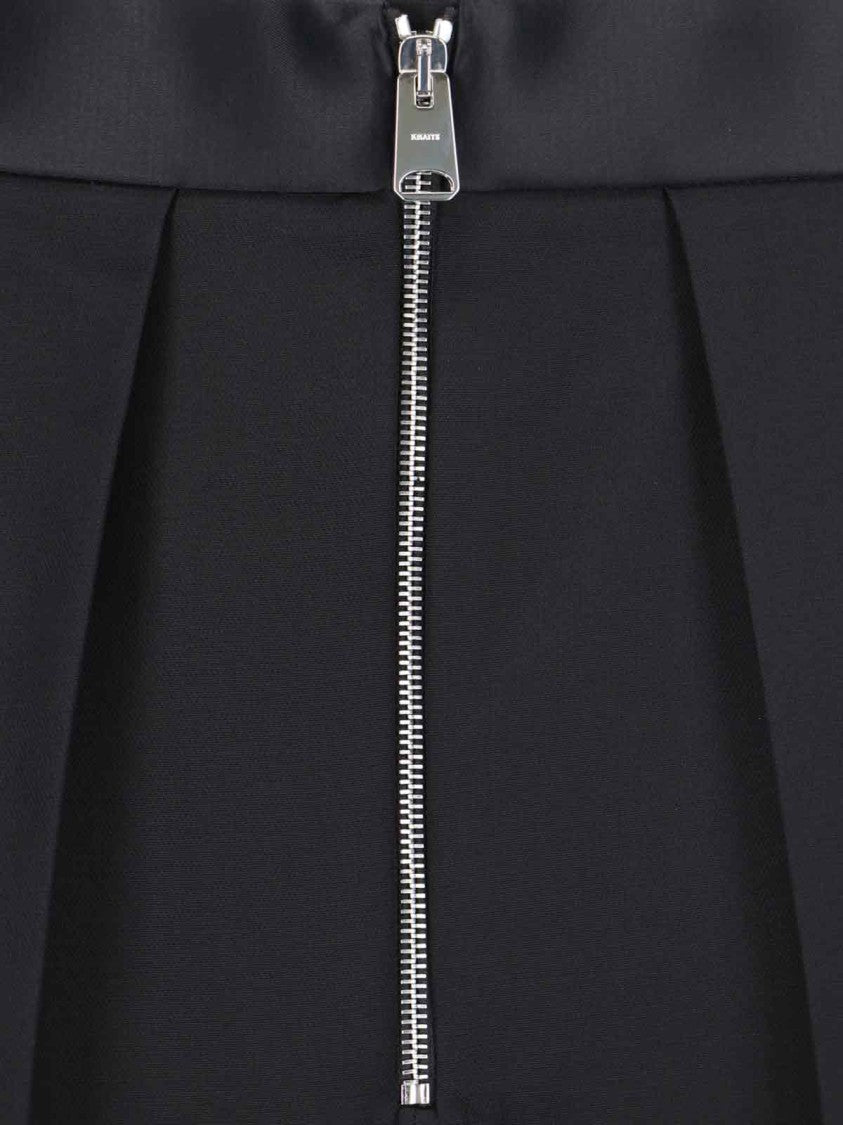 Khaite The Marine Wide-Leg Trousers In Black Fabric