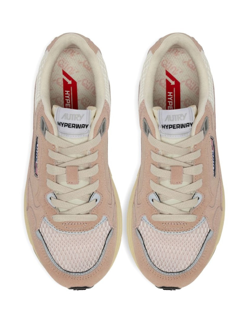 Autry Beige Suede Upper Mesh Sneakers
