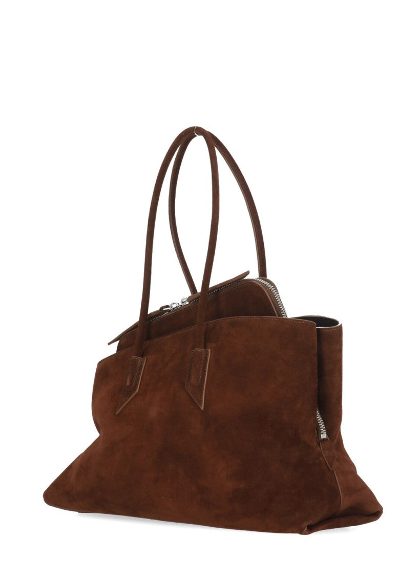 The Attico Brown Suede La Passeggiata Shoulder Bag