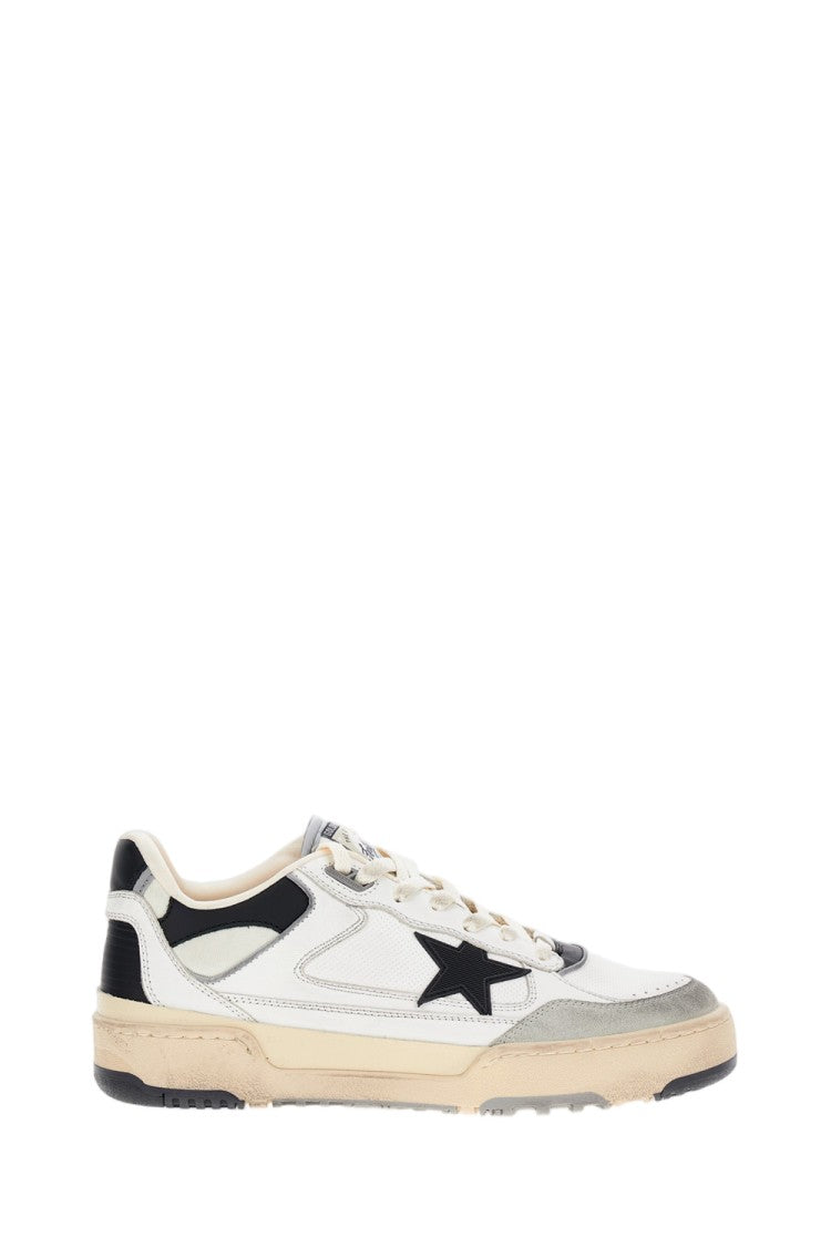 Golden Goose Buffalo Leather Low-Top Sneakers With Gold Accents